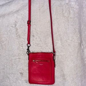 Pink coach cross body purse